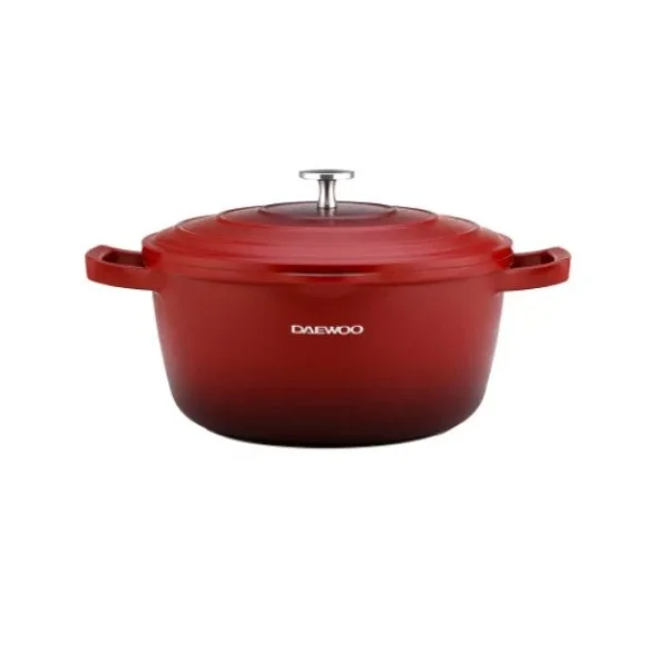 Daewoo Granite Casserole with Lid 32cm, Red - DCT SC32